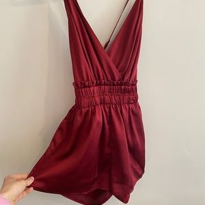 Red Silky Romper ❤️❤️❤️